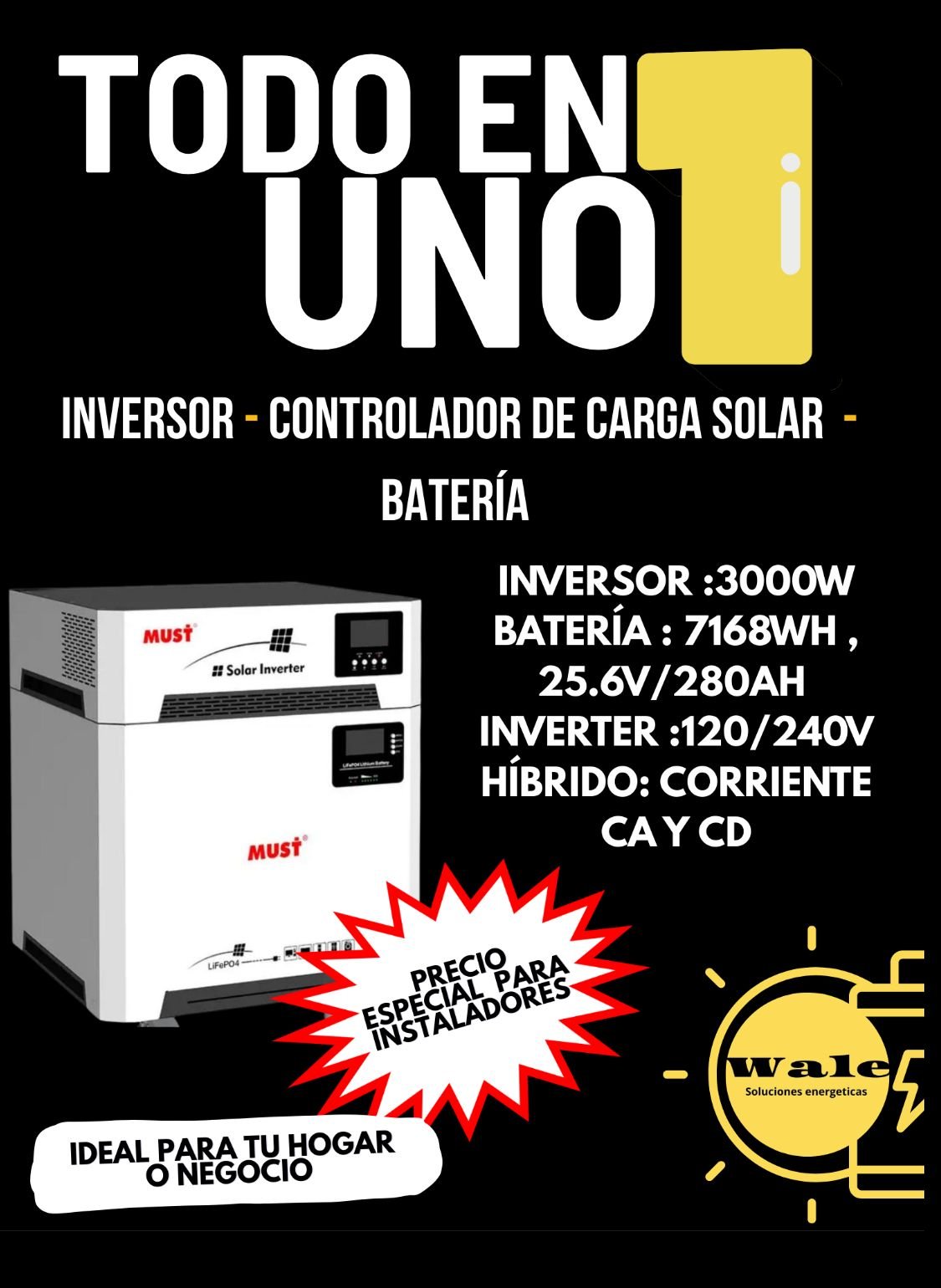 Kit Solar Acoplado Profesional MUST 3000W