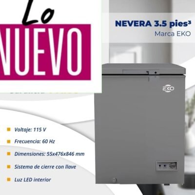 Nevera EKO de 3.5 pies Gris Metálico